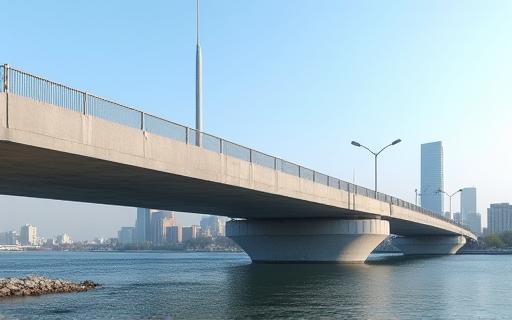 Fertiggestellte Brückensanierung mit neuen Betonfertigteilen.