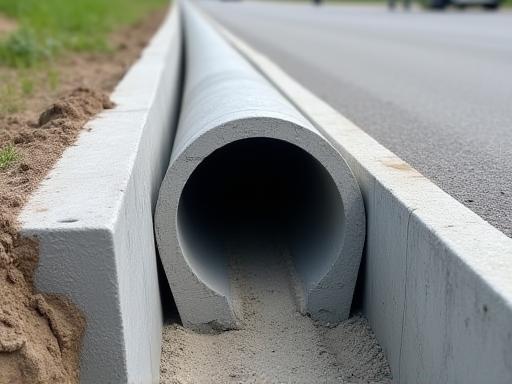 Installierte Betonrinne für Entwässerungssysteme