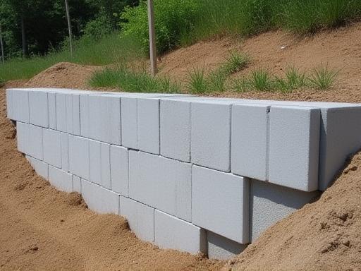 Segmentierte Betonstützwand im Tiefbau
